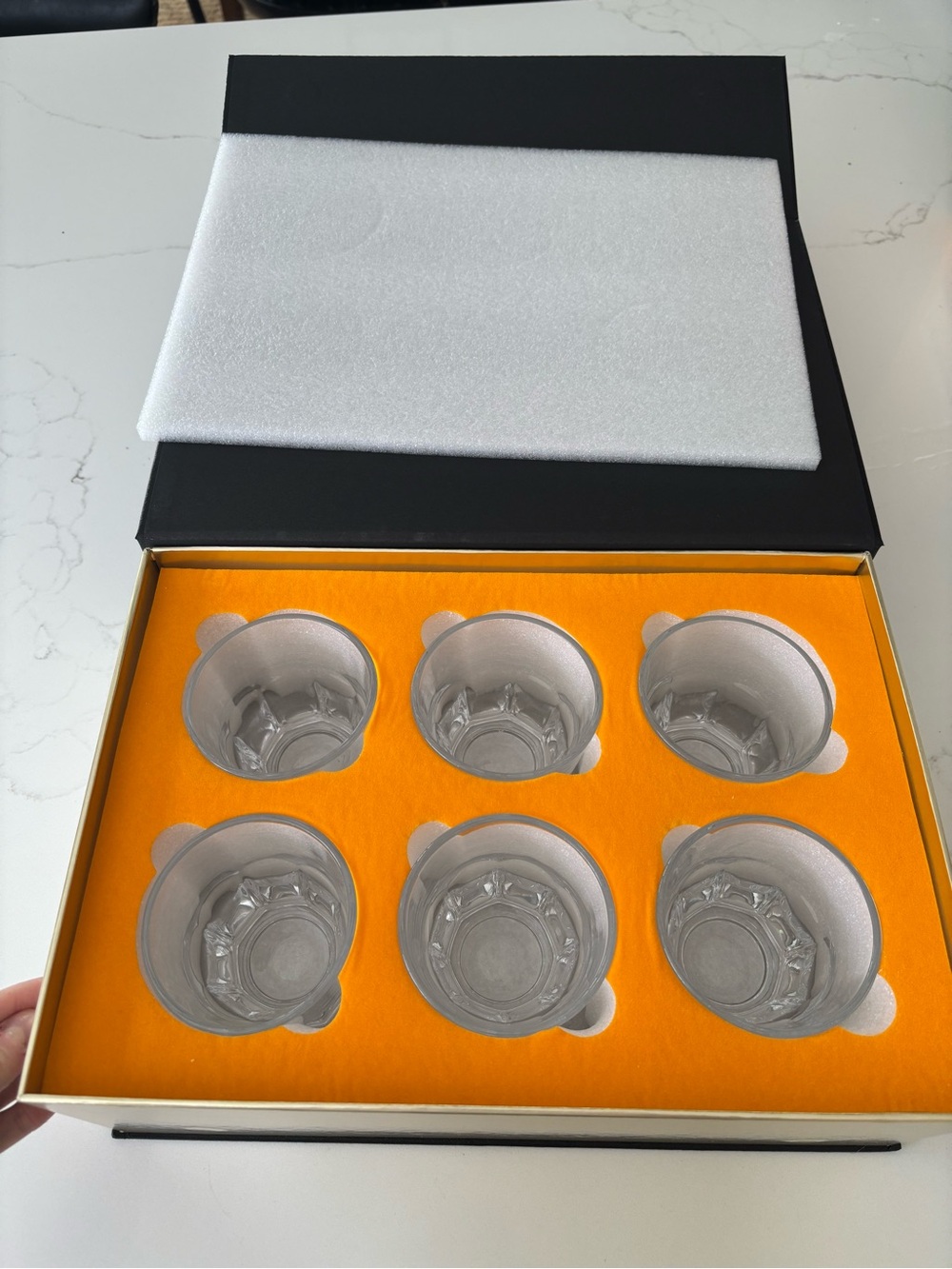 Crystal Shot Glass Set in Clear and Silver - Premium Six-Piece Gift Box
